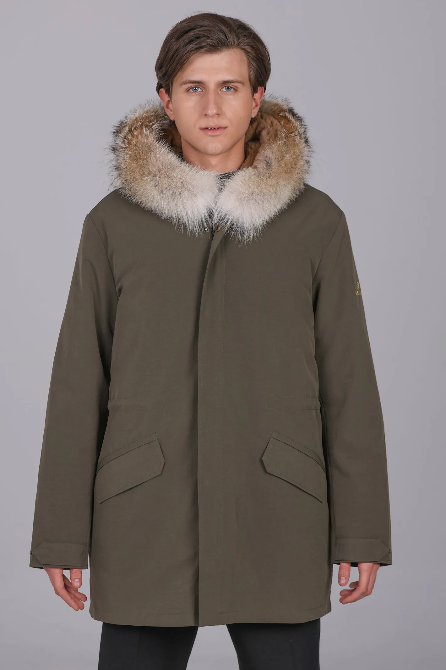 Parka Lungo in misto cotone impermeabile Coyote e rex rabbit