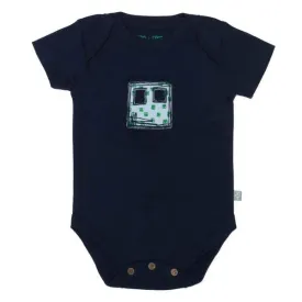 Peacoat Navy Robot Lap Shoulder Bodysuit <br> 100% Organic, Non Toxic