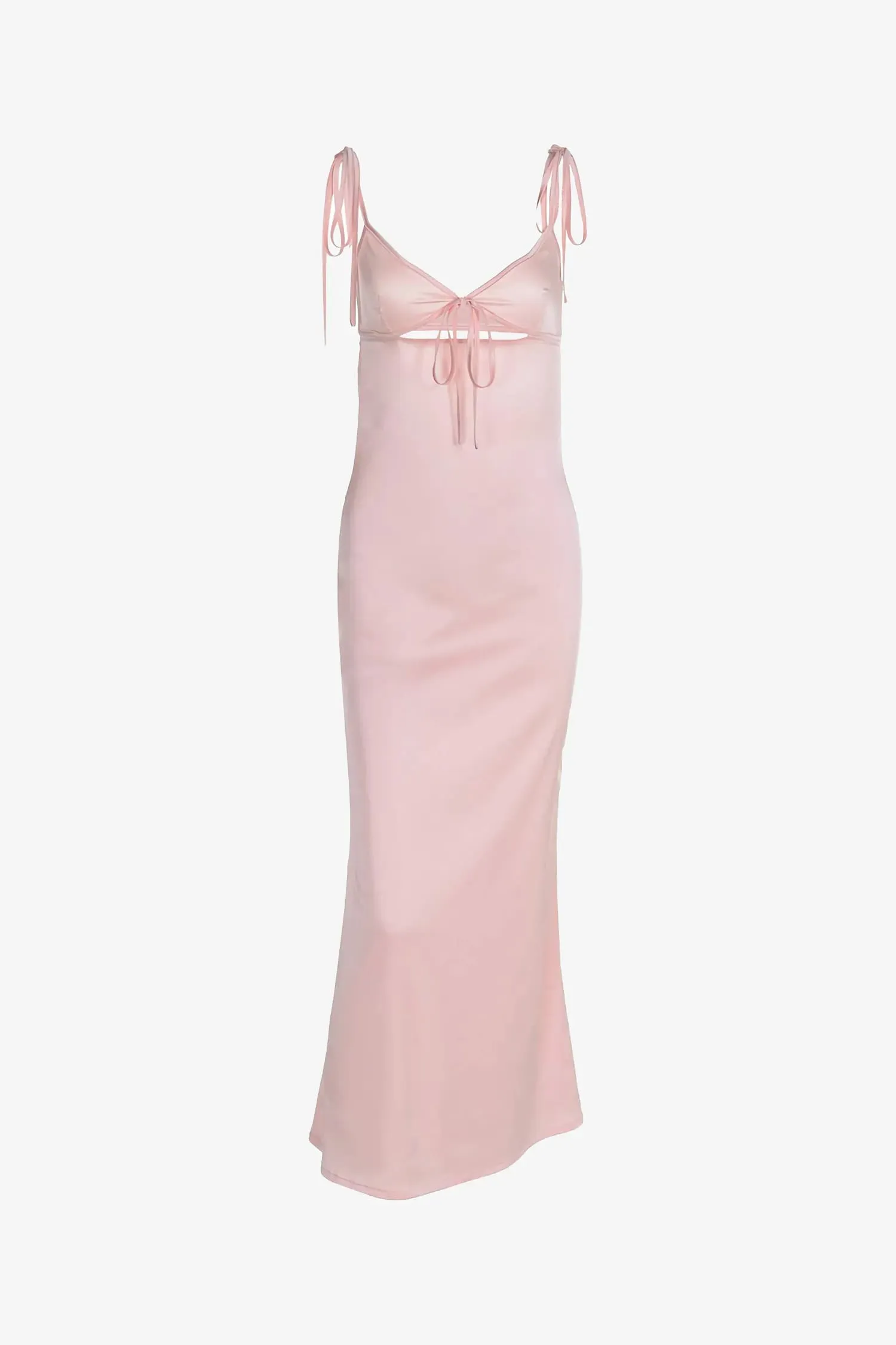 Pink Satin Maxi Slip Dress