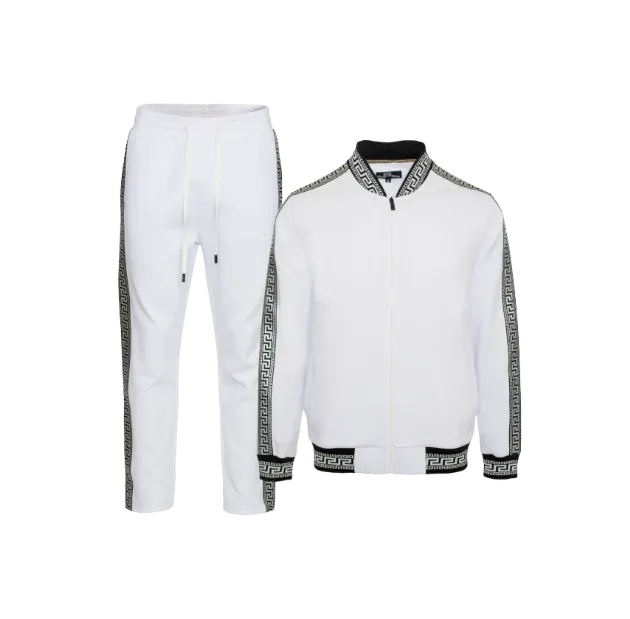 Premium GG Men's White Tracksuits Long Sleeve Jogging Suit 2 Piece Jackets and Pants