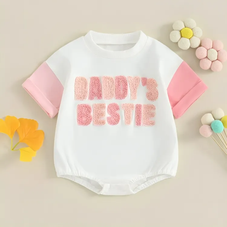 "Daddy's Bestie" Embroidered Baby Bodysuit