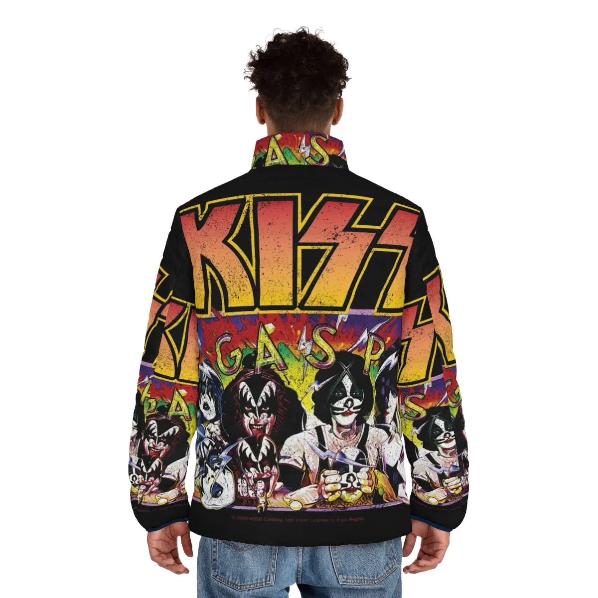 "Kiss Unmasked Poster Art Puffer Jacket - Official Band Merch"