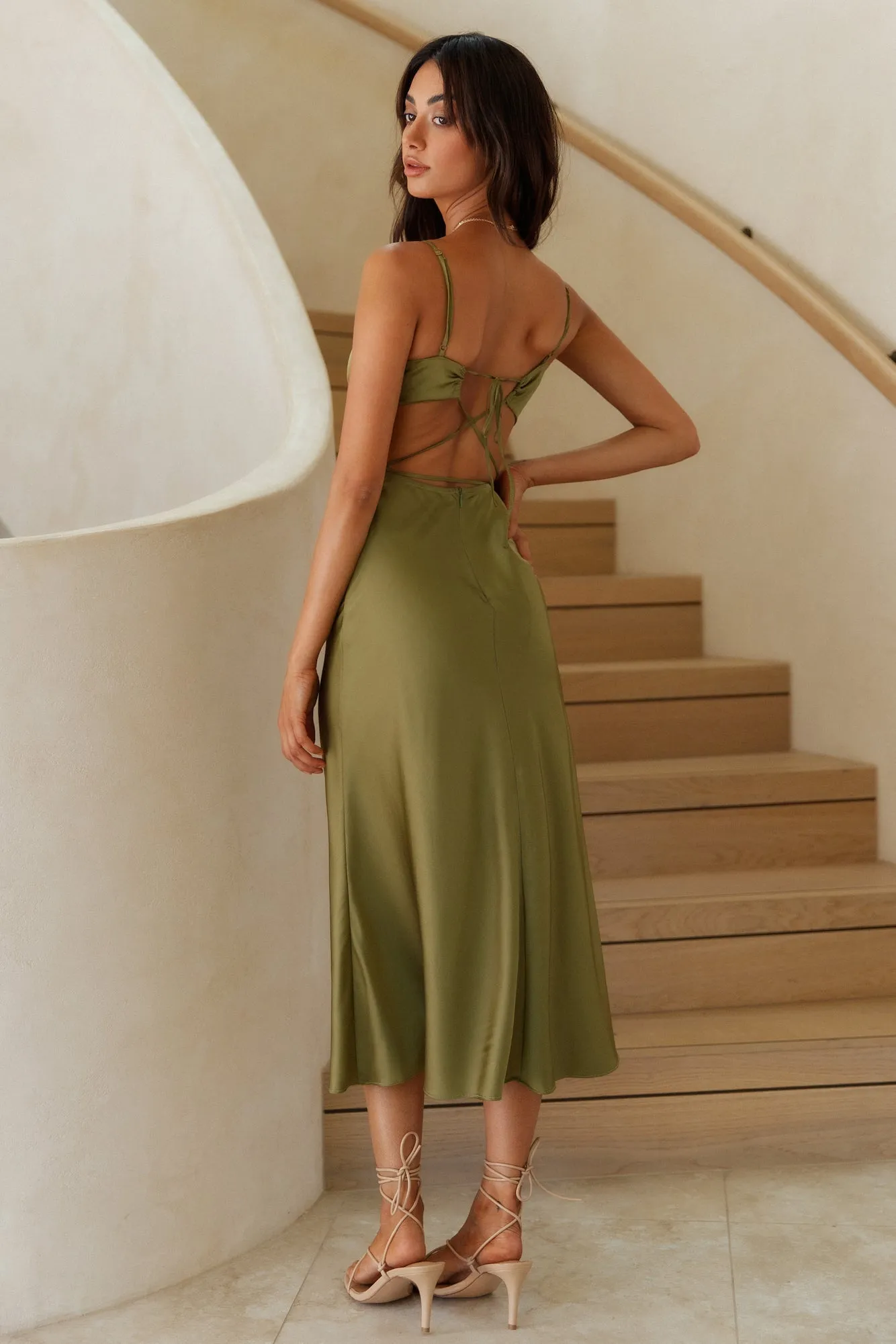 Raise A Toast Maxi Dress Olive