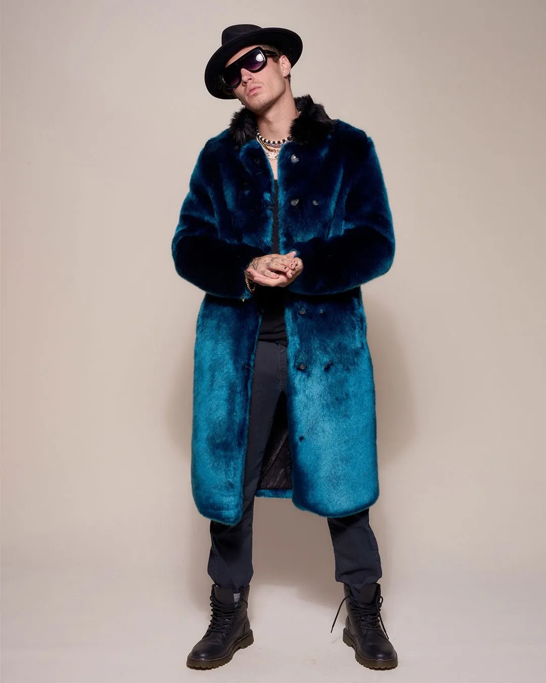 Royal Wolf Luxe Calf Length Faux Fur Coat | Men's