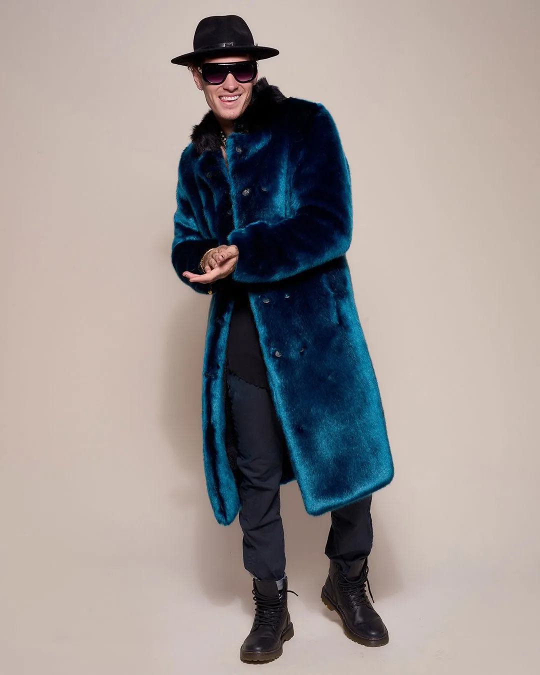 Royal Wolf Luxe Calf Length Faux Fur Coat | Men's