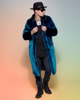 Royal Wolf Luxe Calf Length Faux Fur Coat | Men's