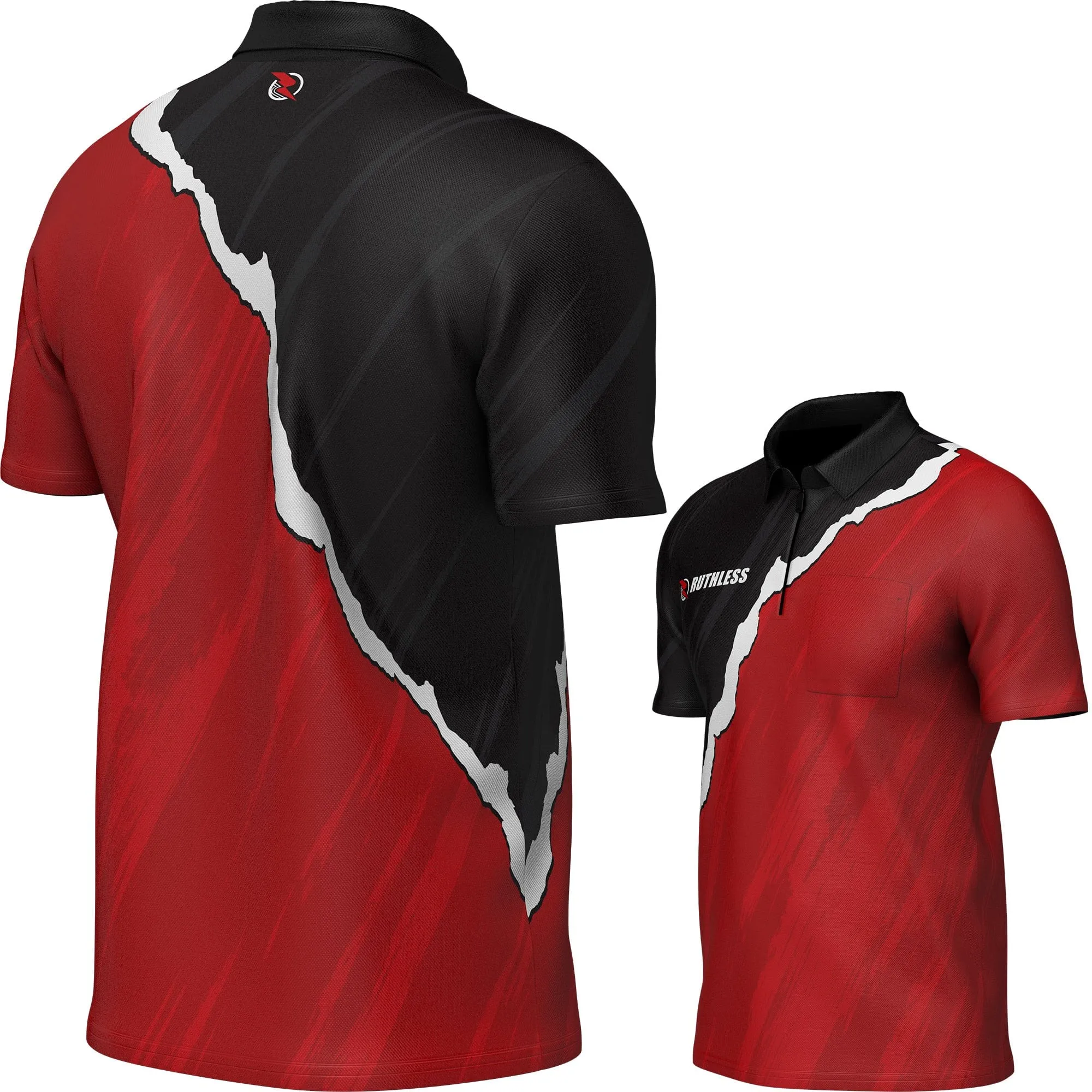 Ruthless RipTorn ECO Dart Shirt - with Pocket - Black & Red