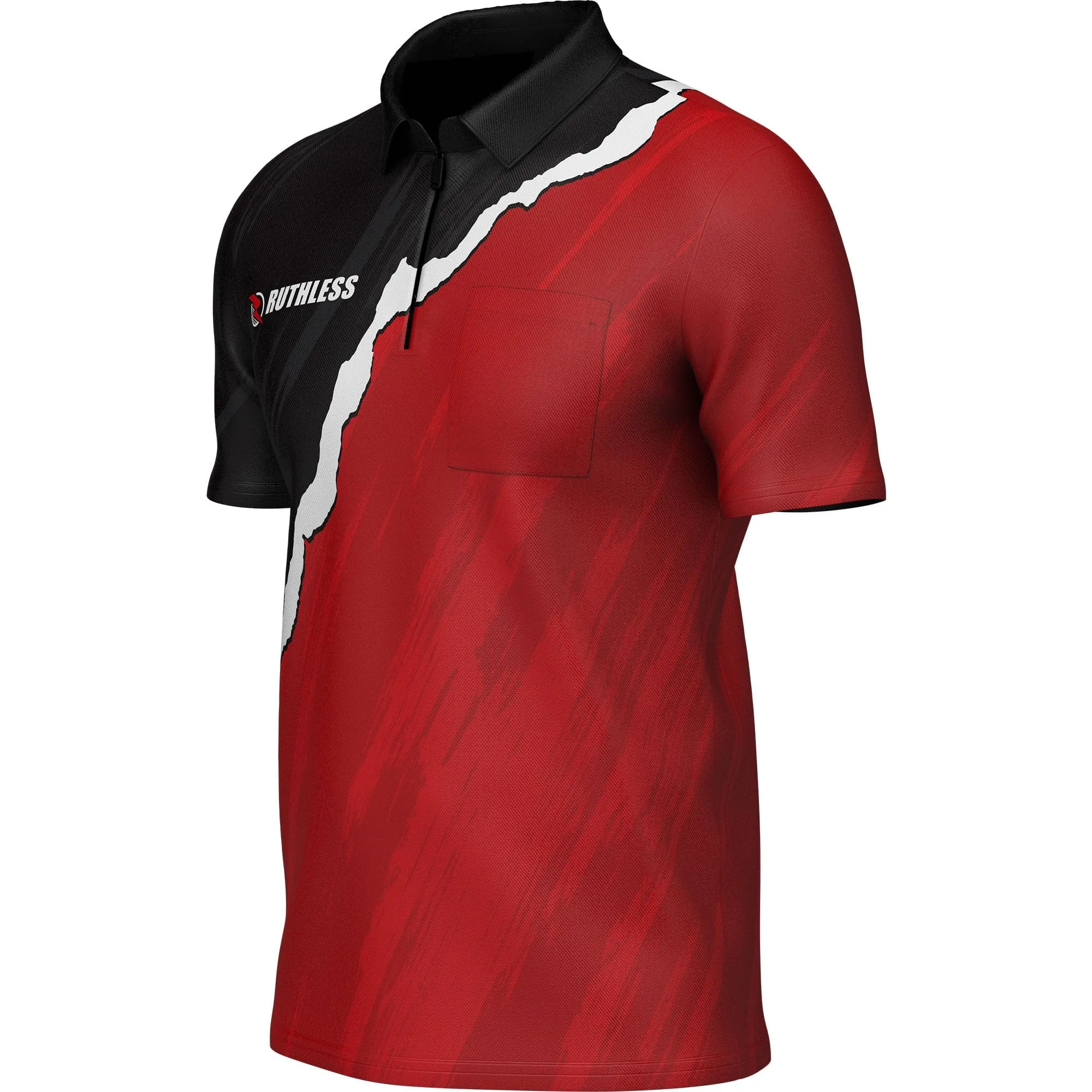 Ruthless RipTorn ECO Dart Shirt - with Pocket - Black & Red