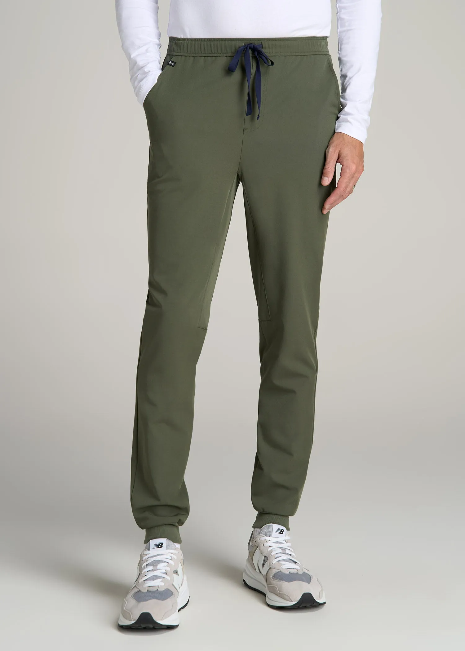 Scrub Joggers for Tall Men in Clover Green