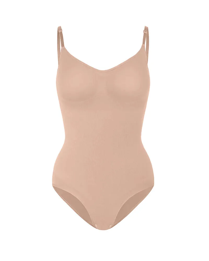 Seamless Adjustable Shoulder Strap Triangle Shapewear Bodysuit