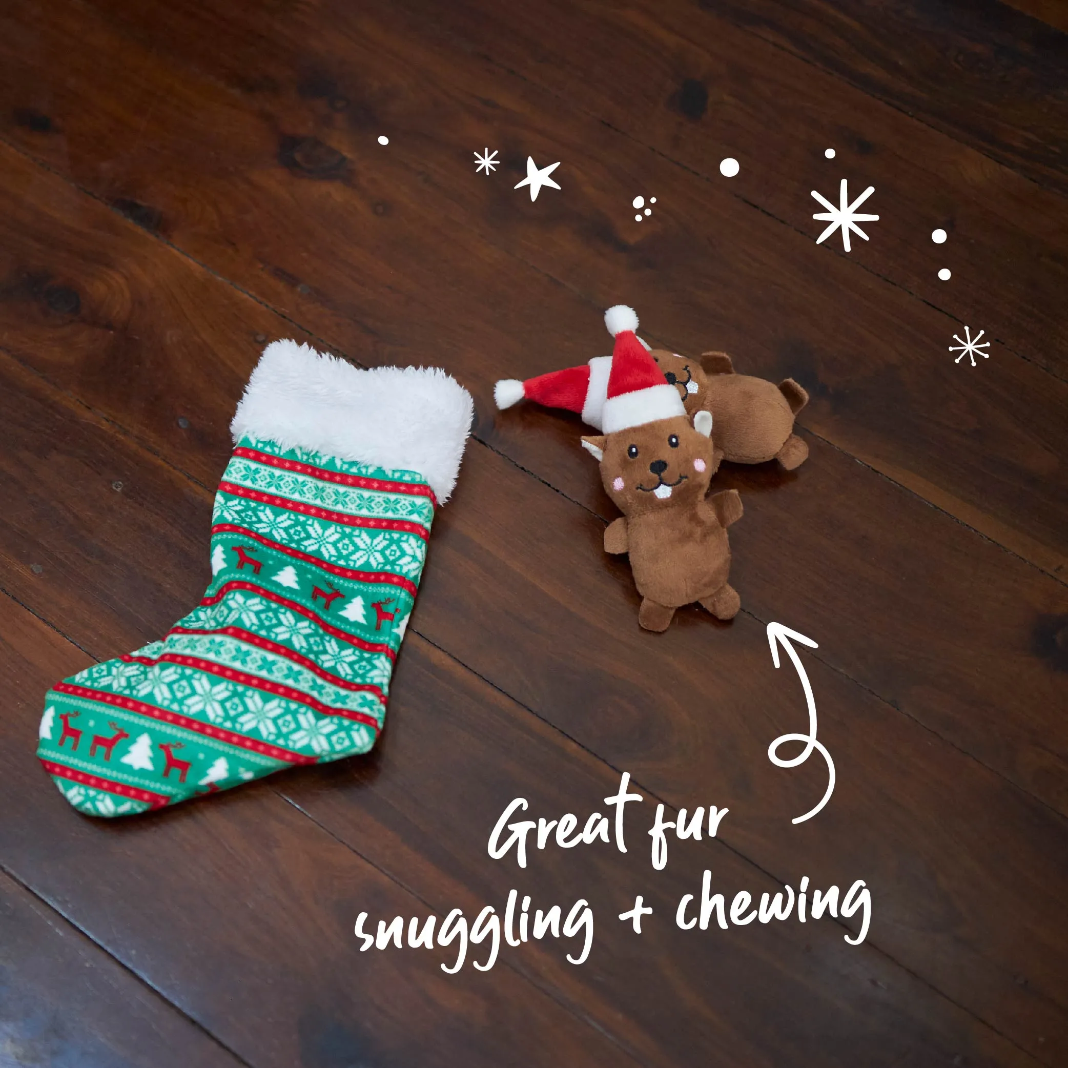 Seasonal Squirrel Stocking Trio