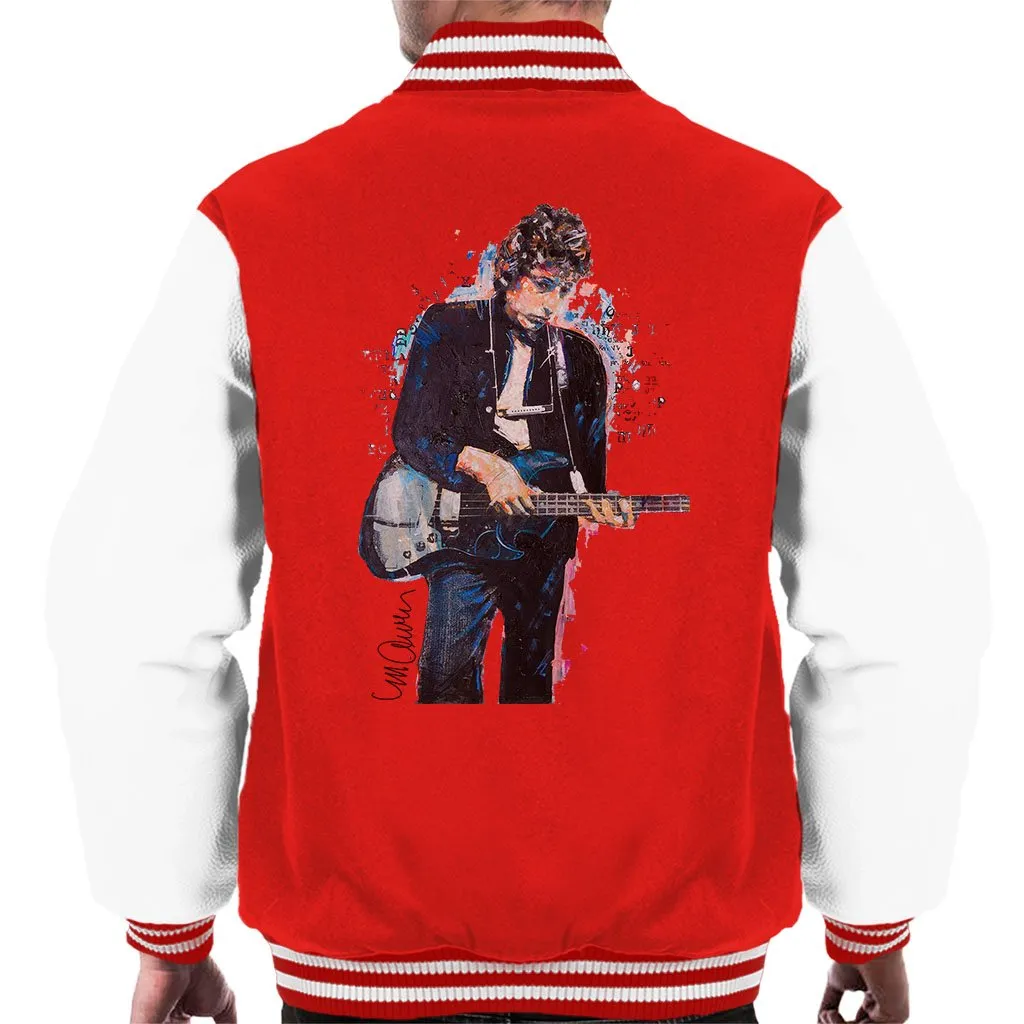 Sidney Maurer Original Portrait Of Bob Dylan On Bass Men's Varsity Jacket