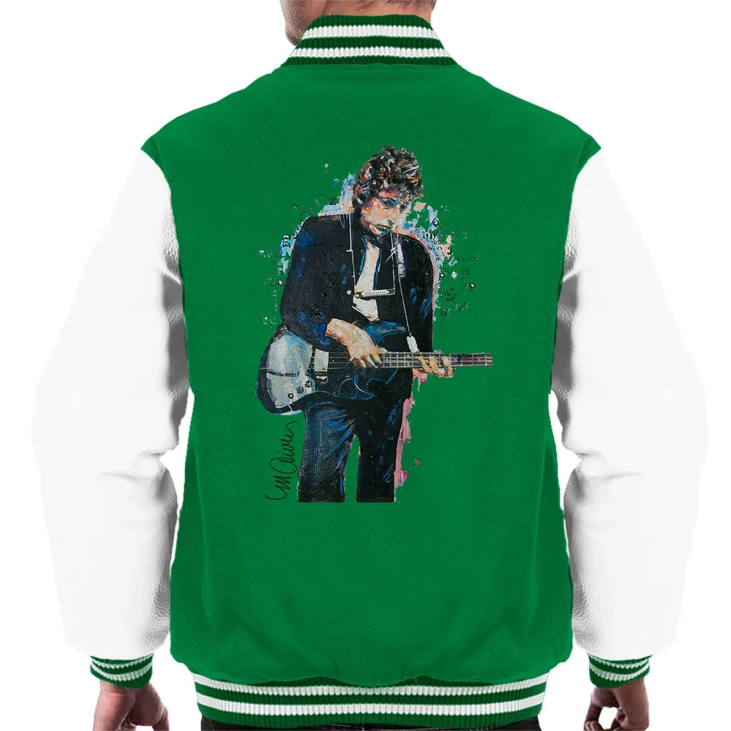 Sidney Maurer Original Portrait Of Bob Dylan On Bass Men's Varsity Jacket