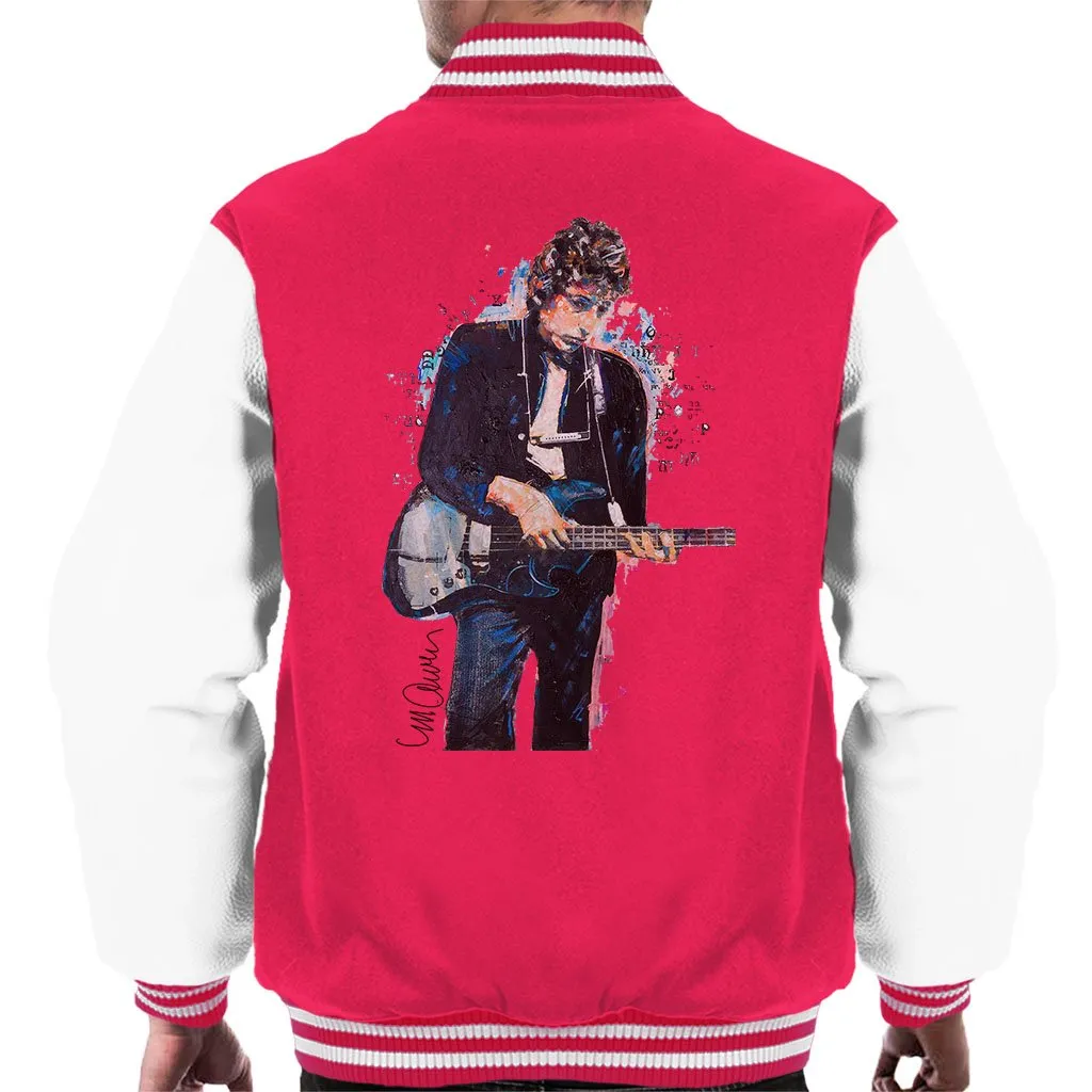 Sidney Maurer Original Portrait Of Bob Dylan On Bass Men's Varsity Jacket