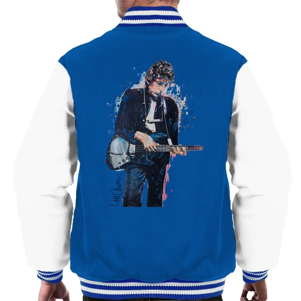 Sidney Maurer Original Portrait Of Bob Dylan On Bass Men's Varsity Jacket