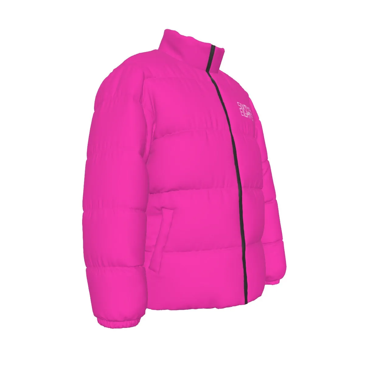 Sixty Eight 93 Logo White Fuchsia Unisex Puffer Jacket