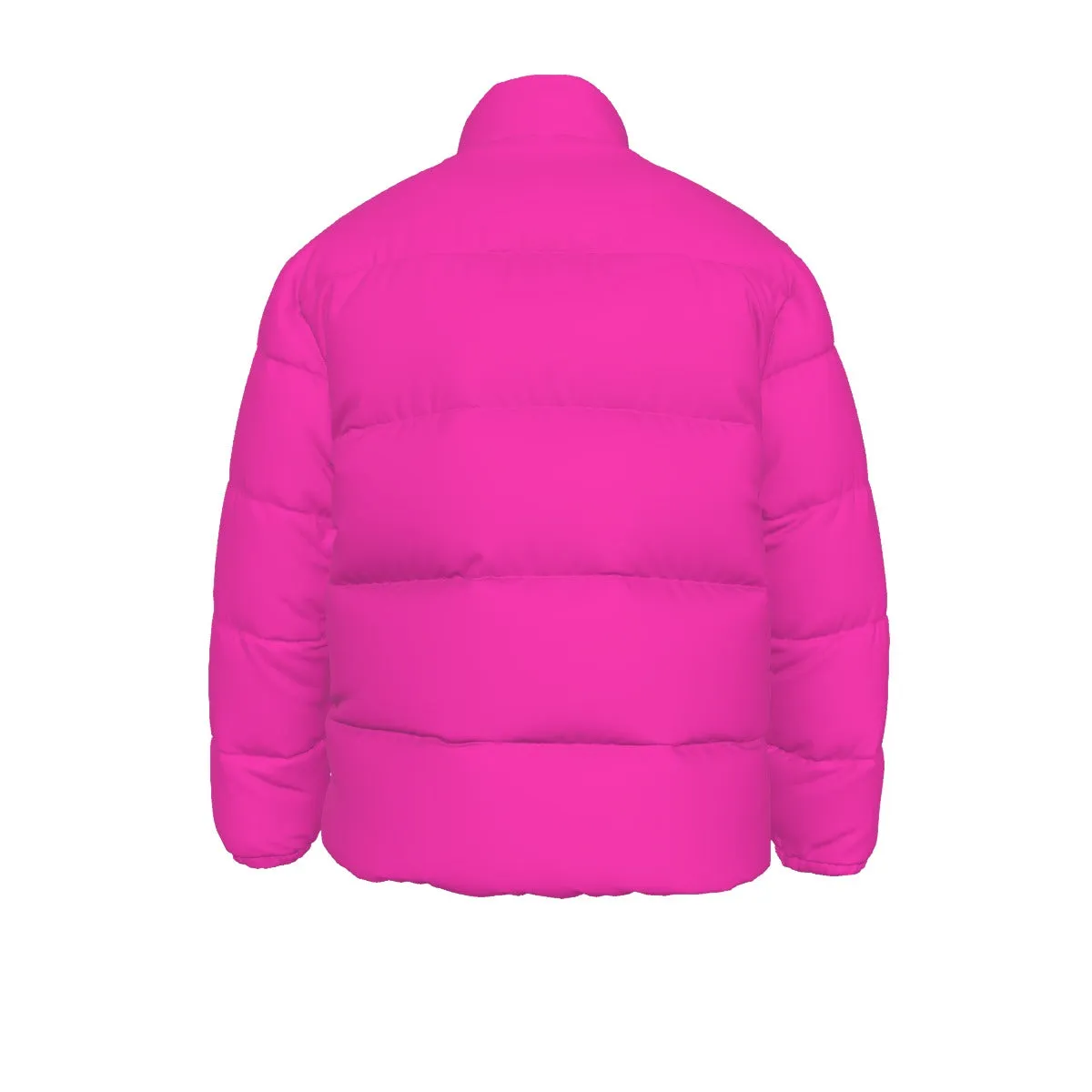 Sixty Eight 93 Logo White Fuchsia Unisex Puffer Jacket