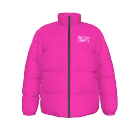 Sixty Eight 93 Logo White Fuchsia Unisex Puffer Jacket