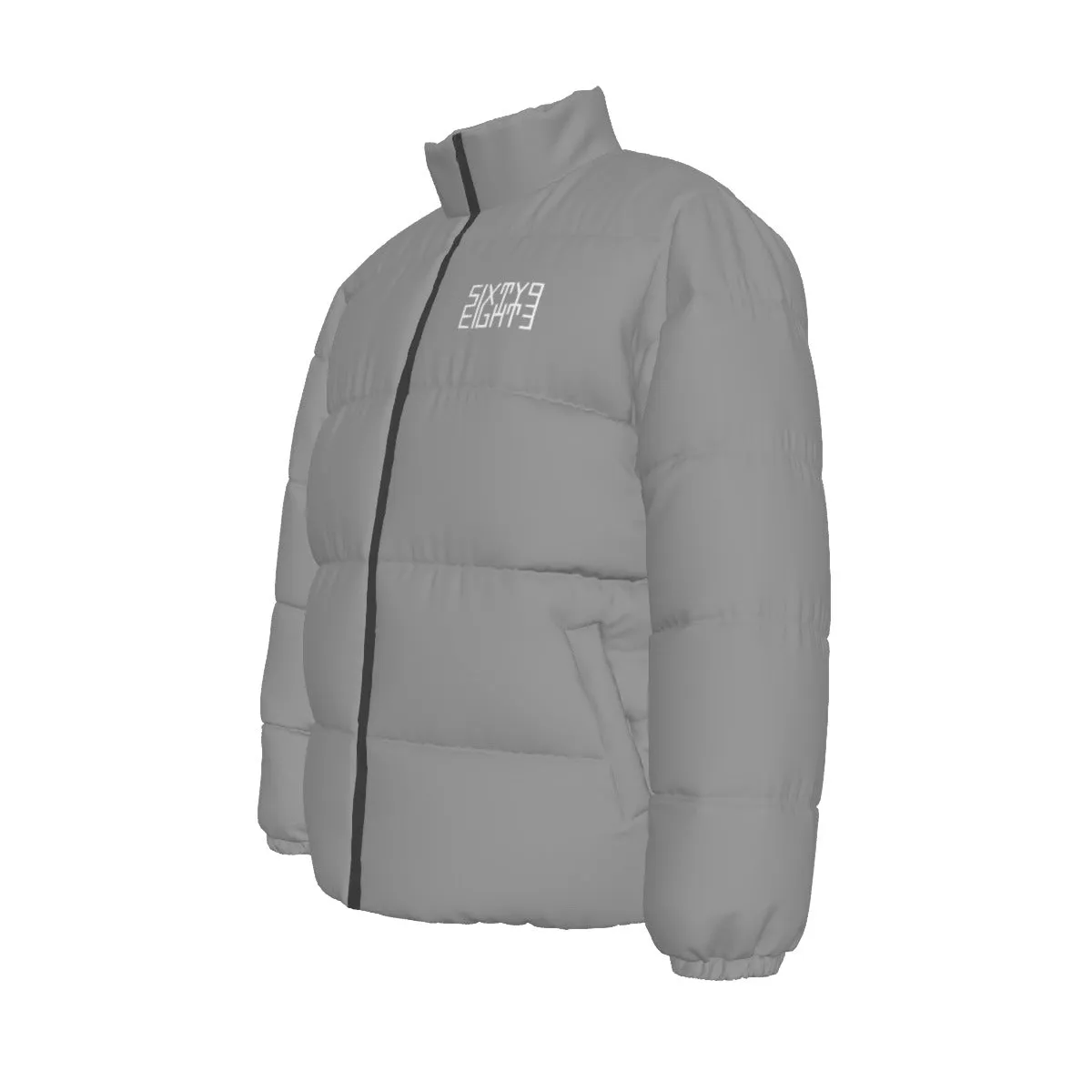 Sixty Eight 93 Logo White Grey Unisex Puffer Jacket