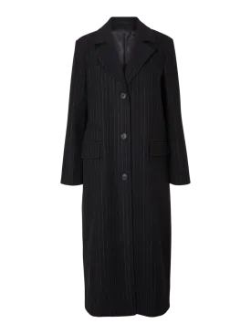 SLFALMA LONG WOOL COAT | PINSTRIPE