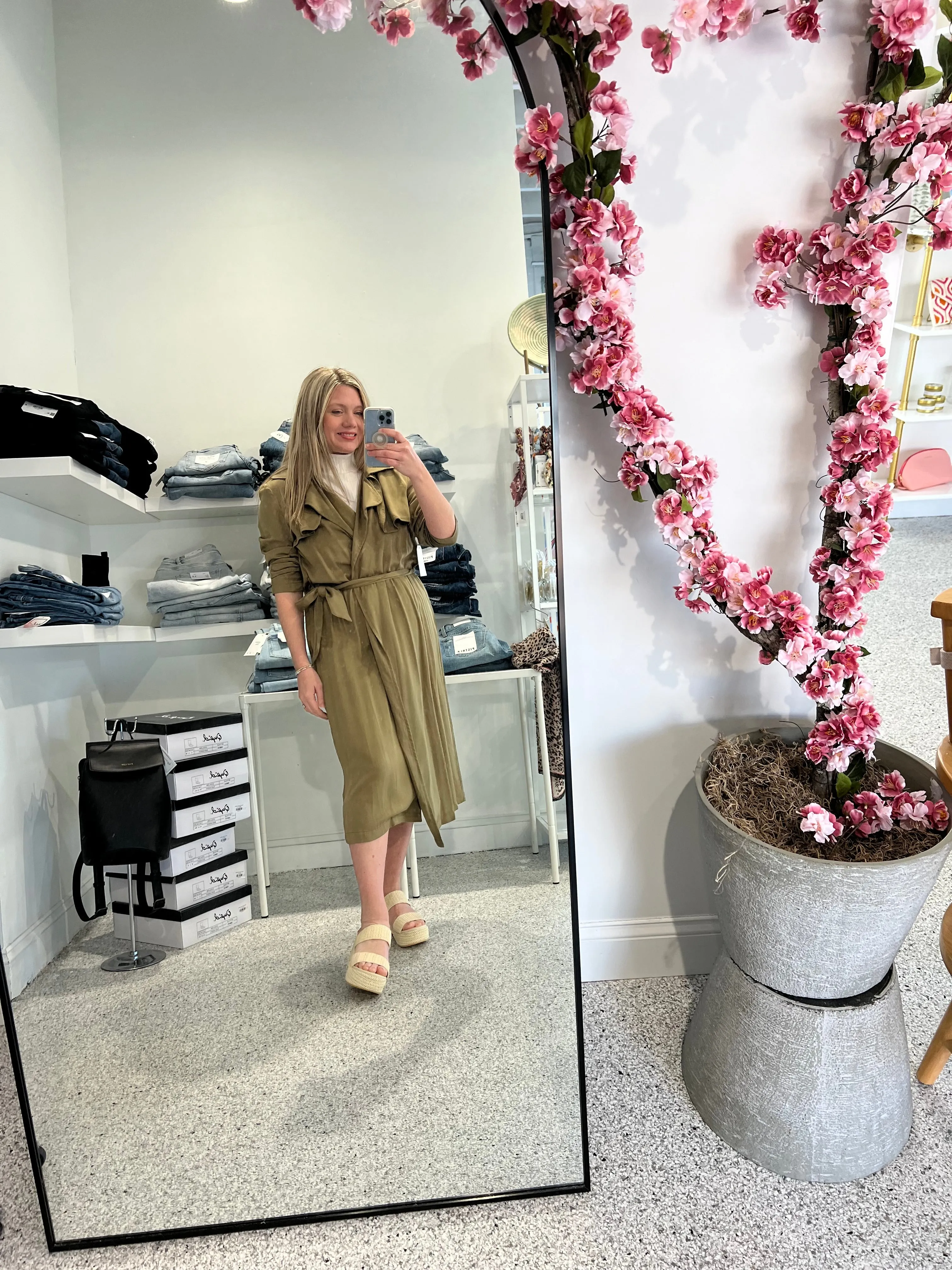 Spring Dark Olive Trench Coat