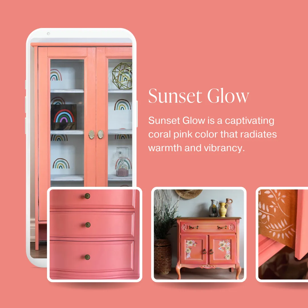 Sunset Glow - Chalk Style Paint for Furniture, Home Decor, DIY, Cabinets, Crafts - Eco-Friendly All-In-One Paint