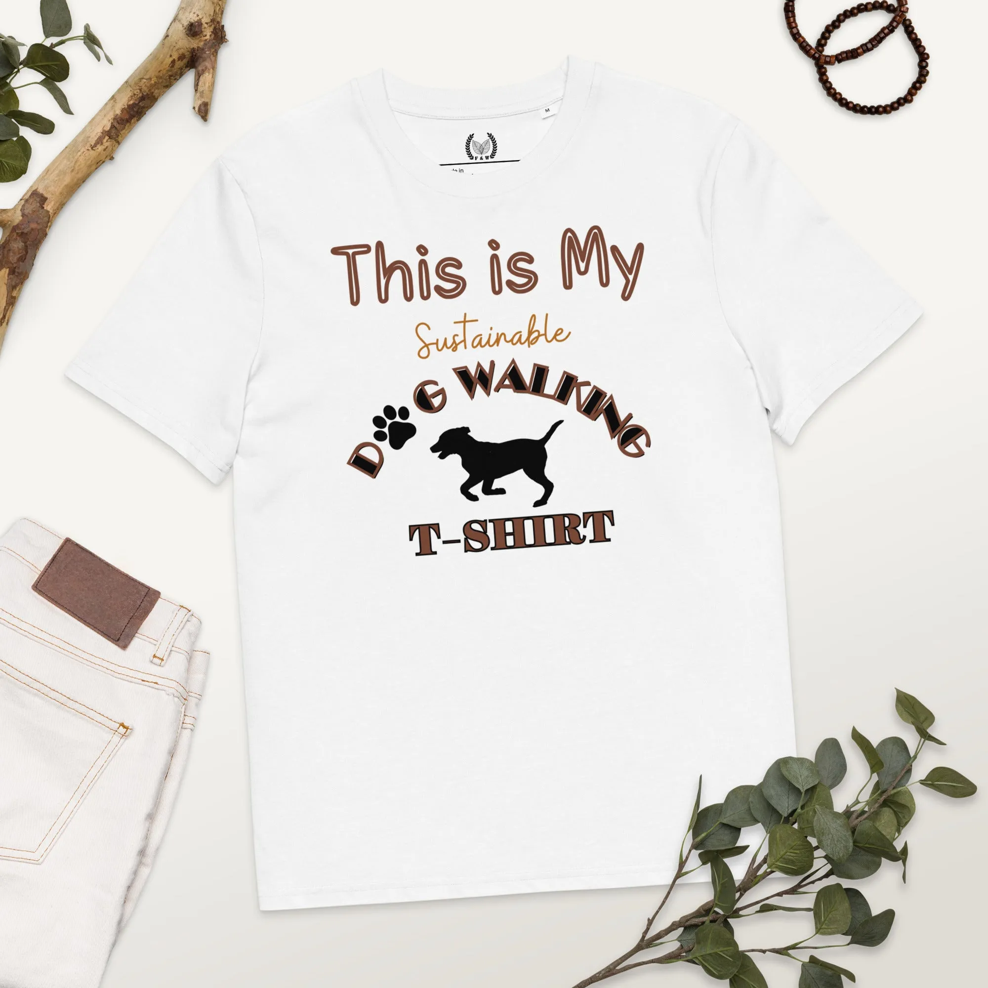 Sustainable Vegan Dog Walking T-Shirt - 100% Organic Cotton