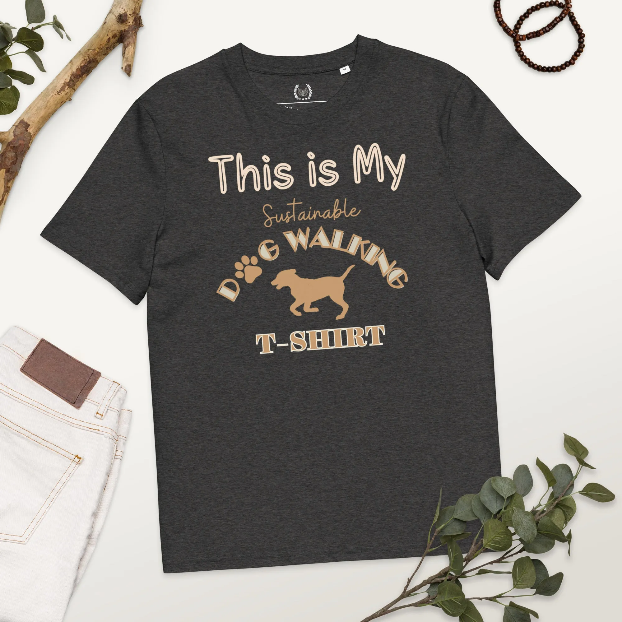 Sustainable Vegan Dog Walking T-Shirt - 100% Organic Cotton