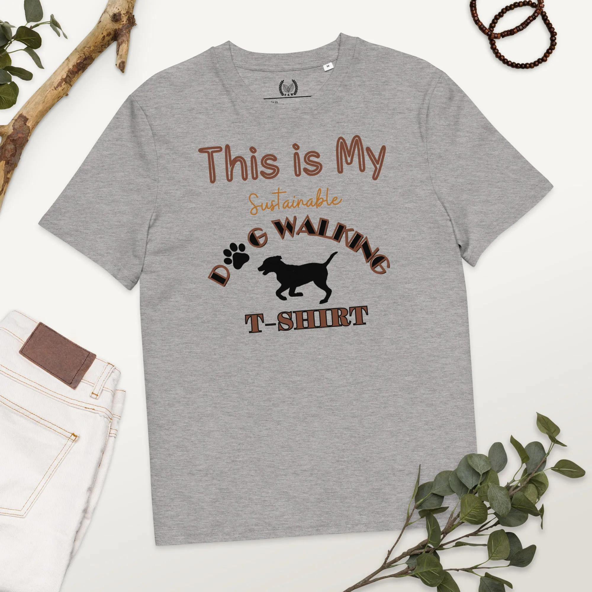 Sustainable Vegan Dog Walking T-Shirt - 100% Organic Cotton