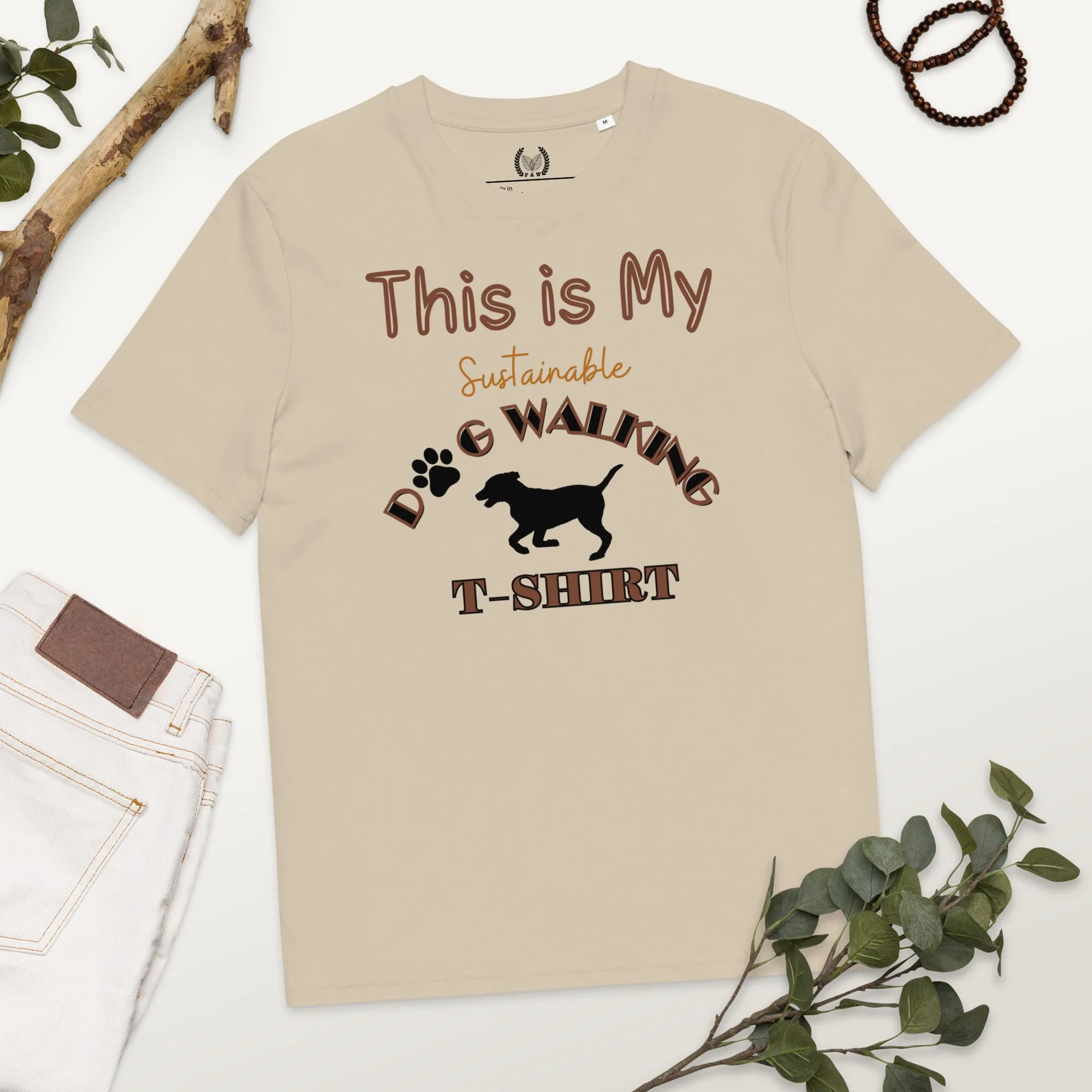 Sustainable Vegan Dog Walking T-Shirt - 100% Organic Cotton