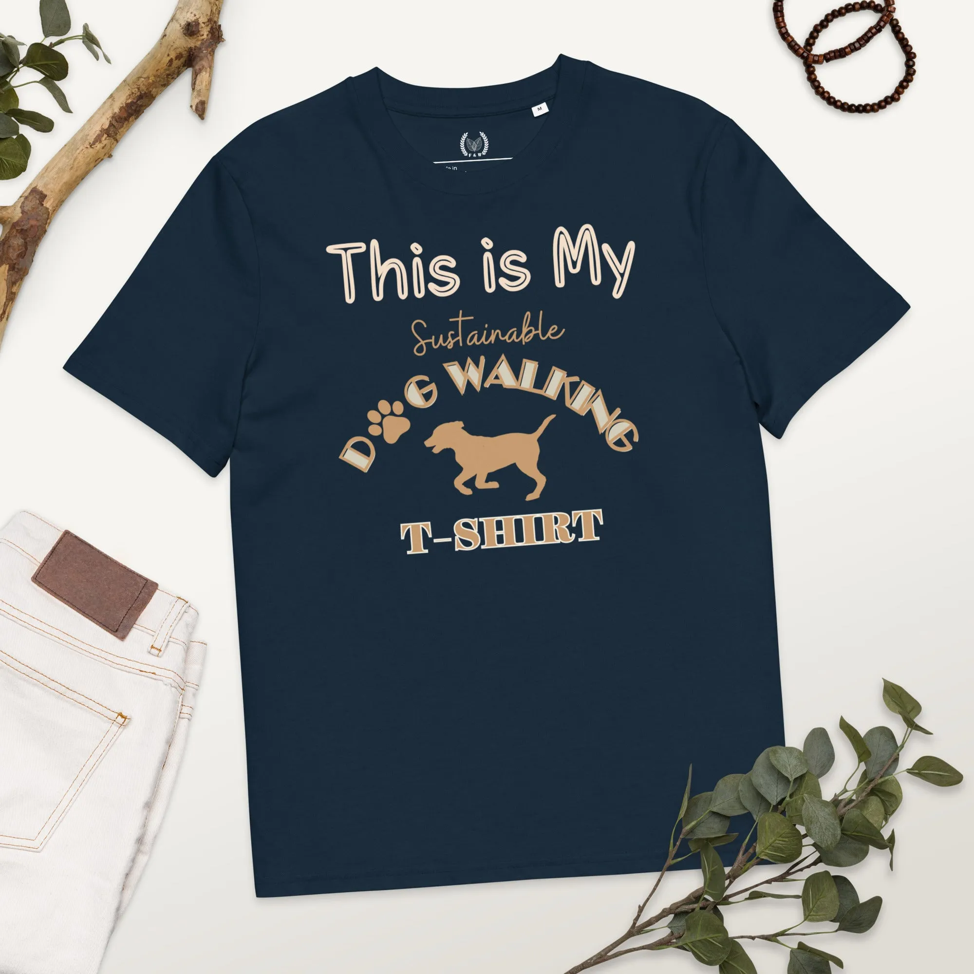 Sustainable Vegan Dog Walking T-Shirt - 100% Organic Cotton