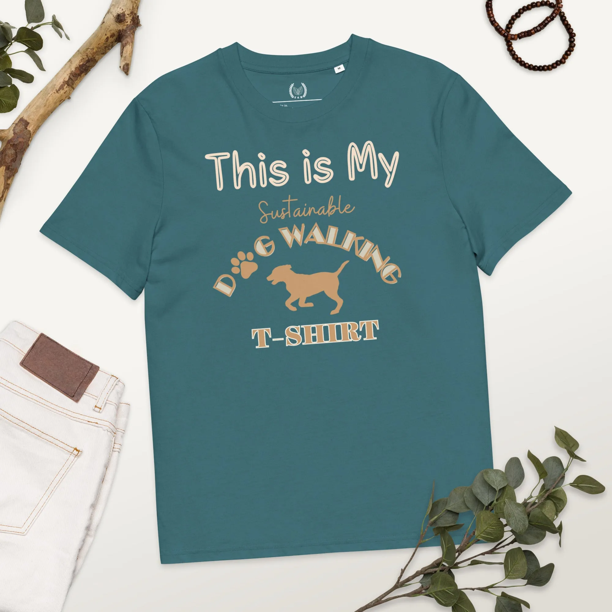 Sustainable Vegan Dog Walking T-Shirt - 100% Organic Cotton