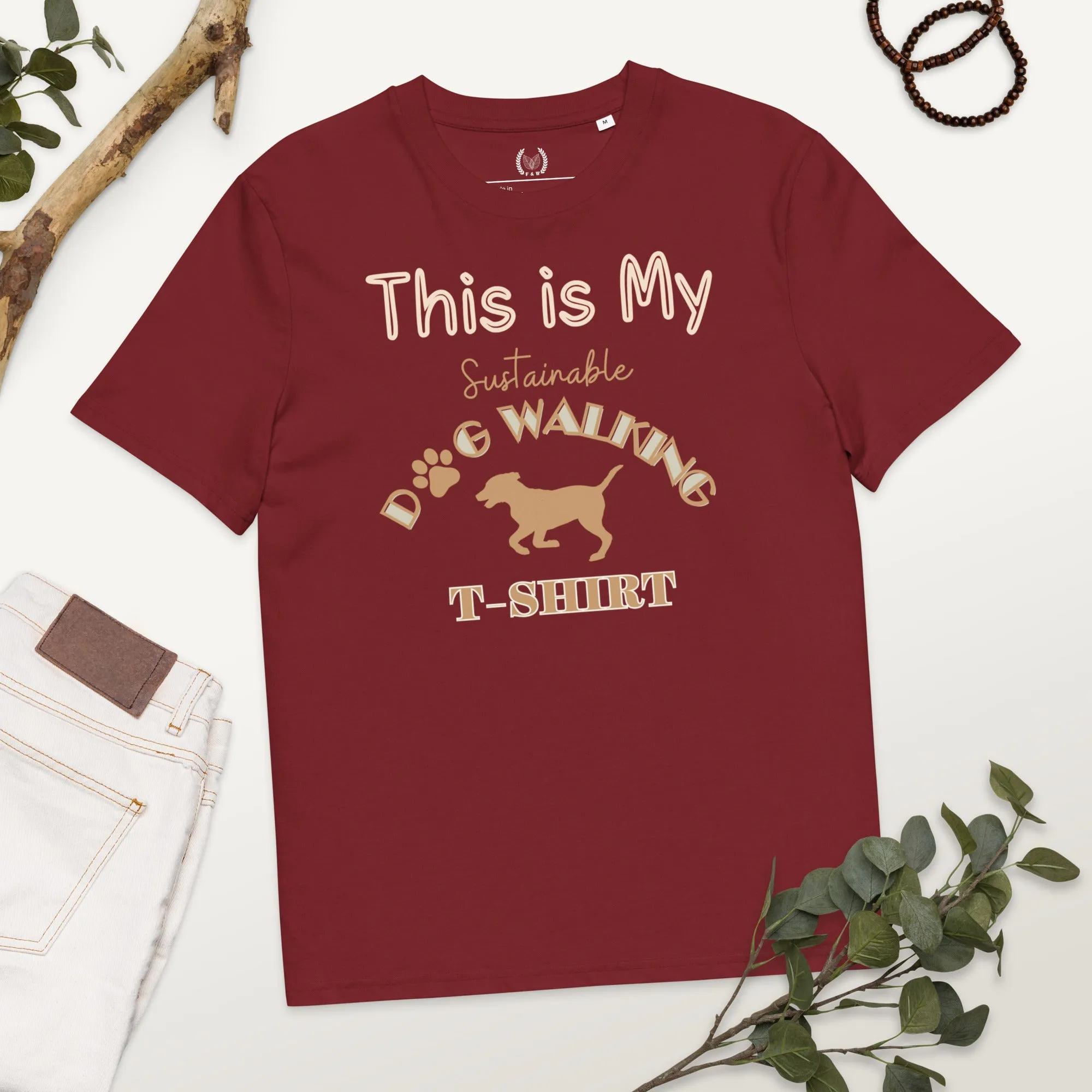 Sustainable Vegan Dog Walking T-Shirt - 100% Organic Cotton