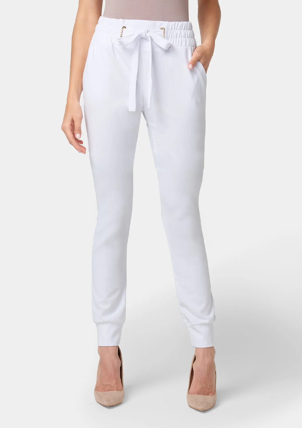 Tall Tianna Tie Waist Crepe Joggers