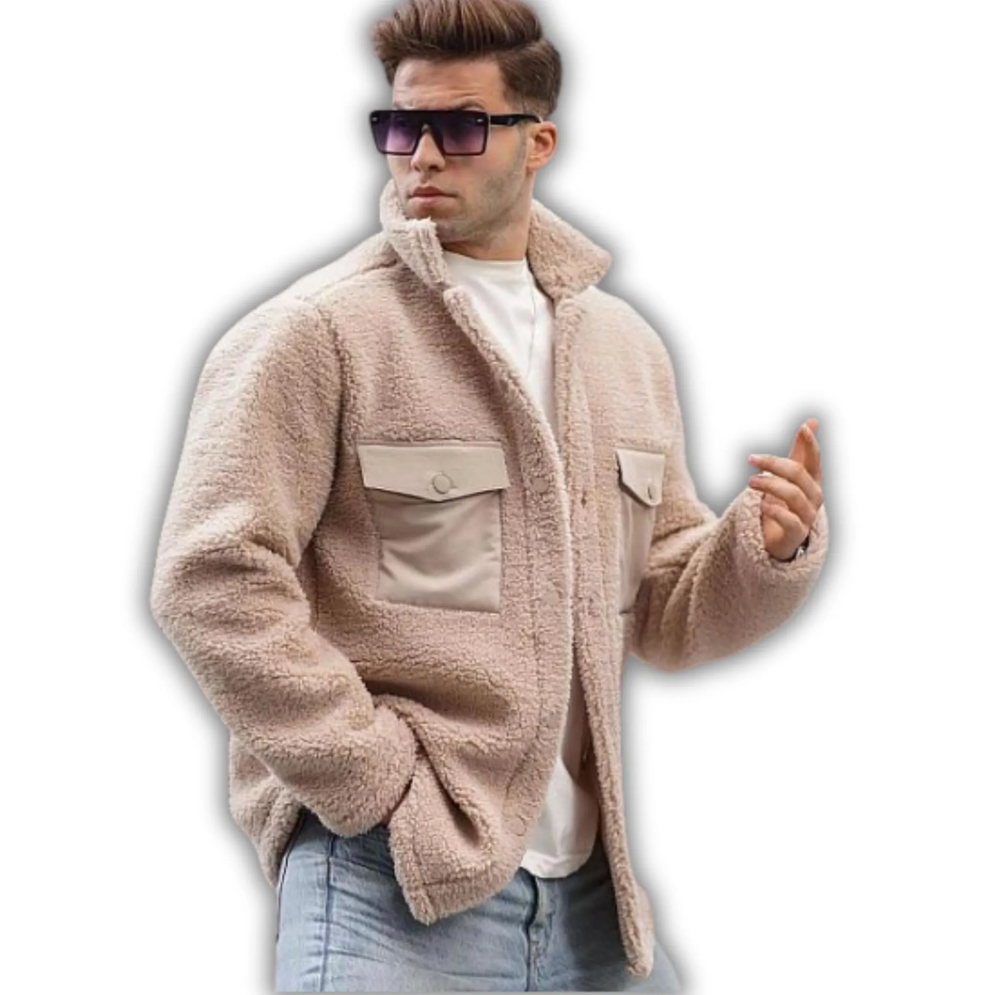 TAN SHERPA MAX: Ultimate Cozy Jacket