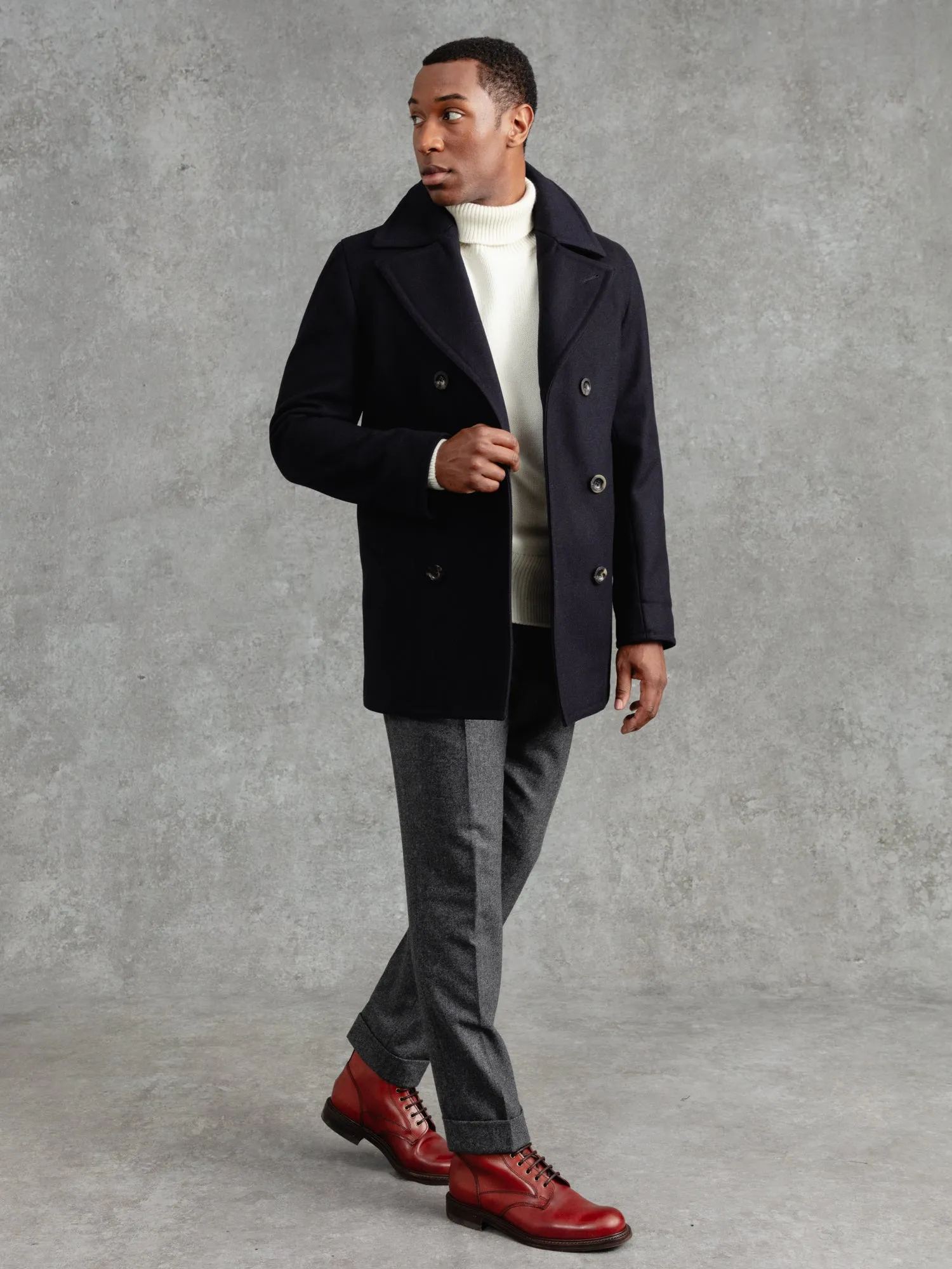 The Manchester Peacoat - Navy