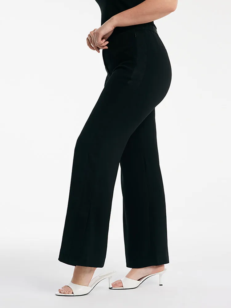 Triacetate Micro-Flared Slit Women Pants