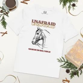 Vegan Organic Cotton Horse T-Shirt - 'Unafraid' Quote