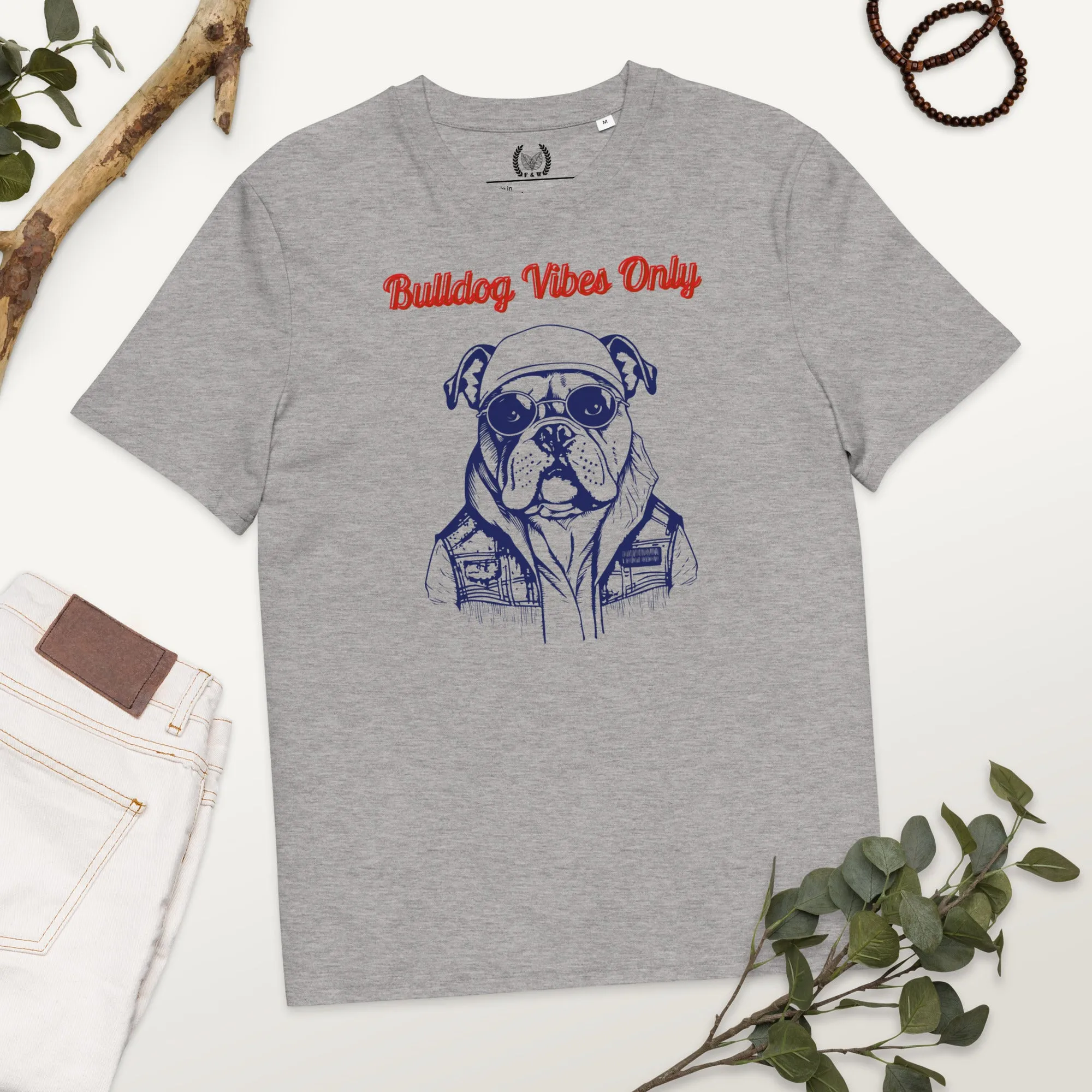 Vegan Organic Cotton T-Shirt | Bulldog Vibes Only Print