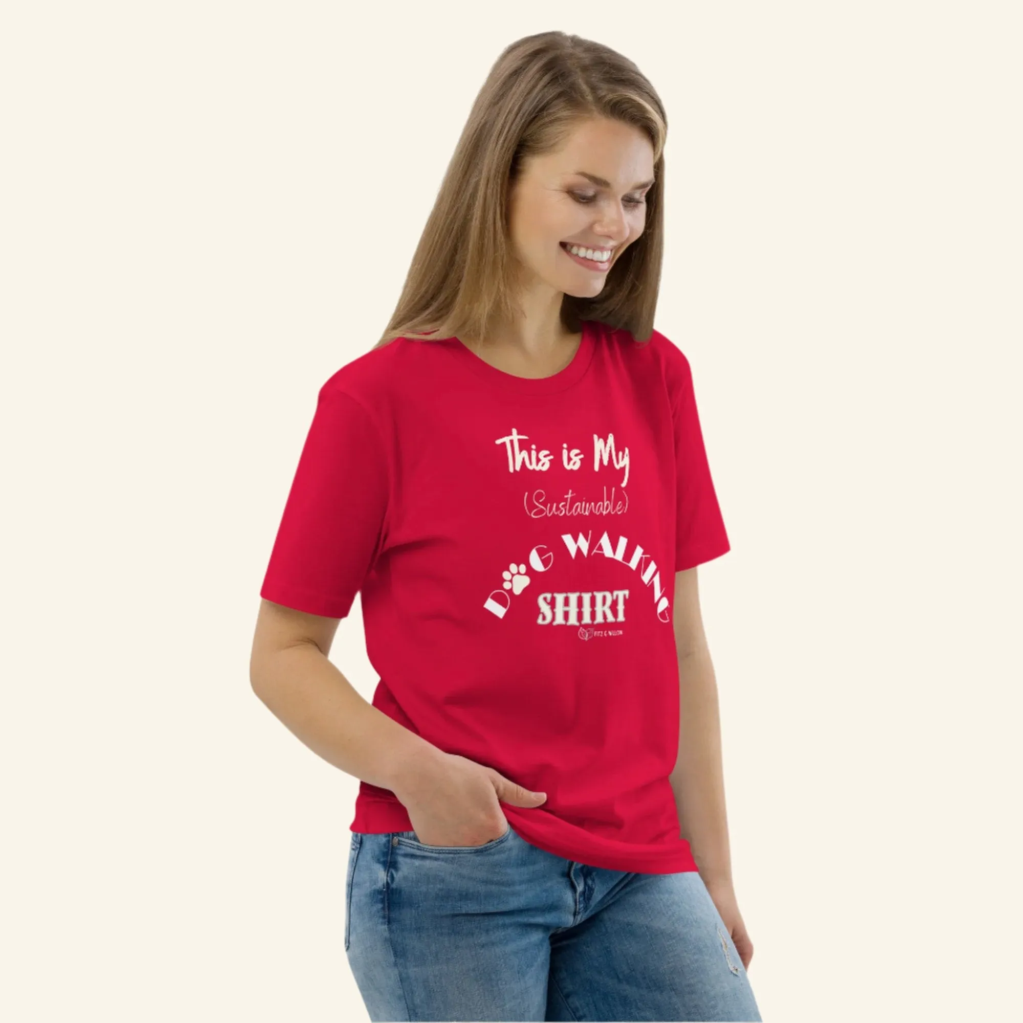 Vegan Organic Cotton T-Shirt | "Sustainable Dog Walking Shirt"