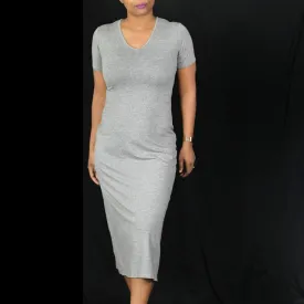 Vintage Gray Bodycon Dress Size Small Petite