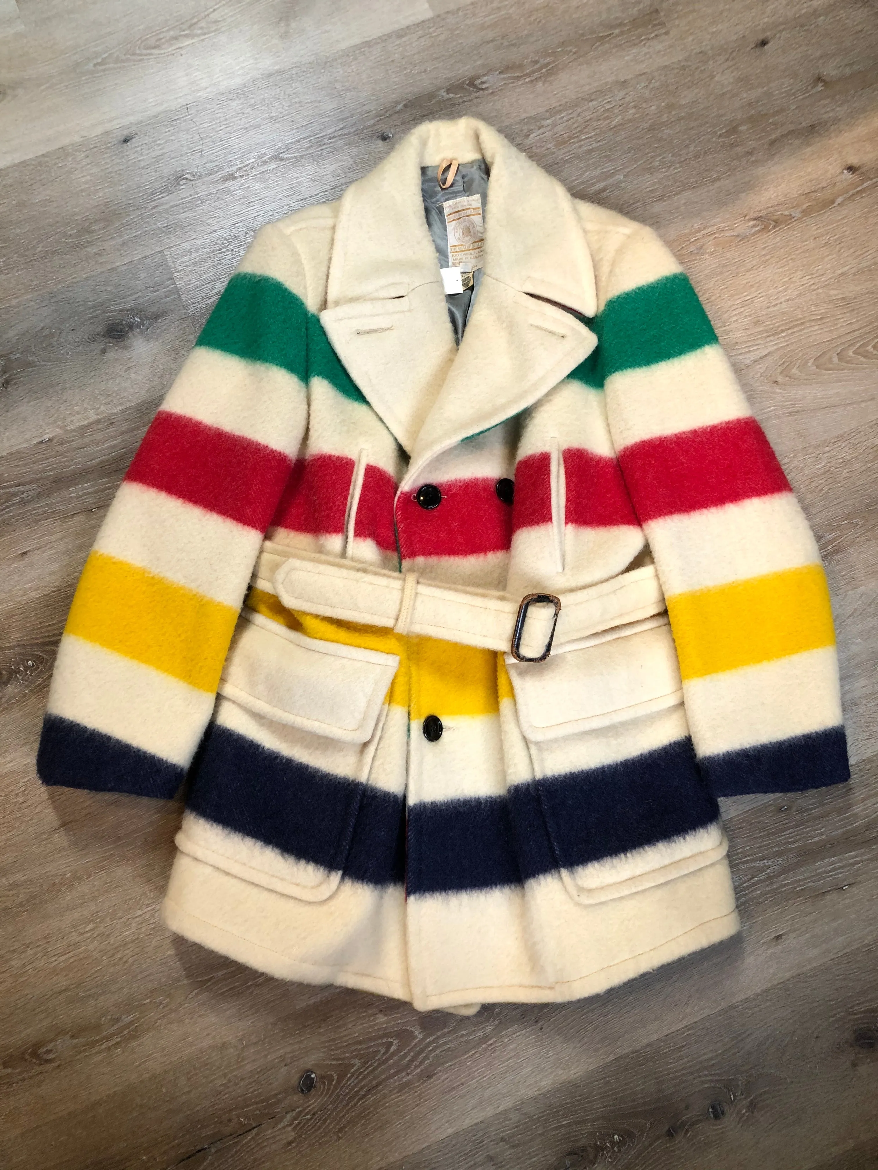 Vintage Hudson's Bay Company Point Blanket Coat with Belt, Made in Canada, SOLD