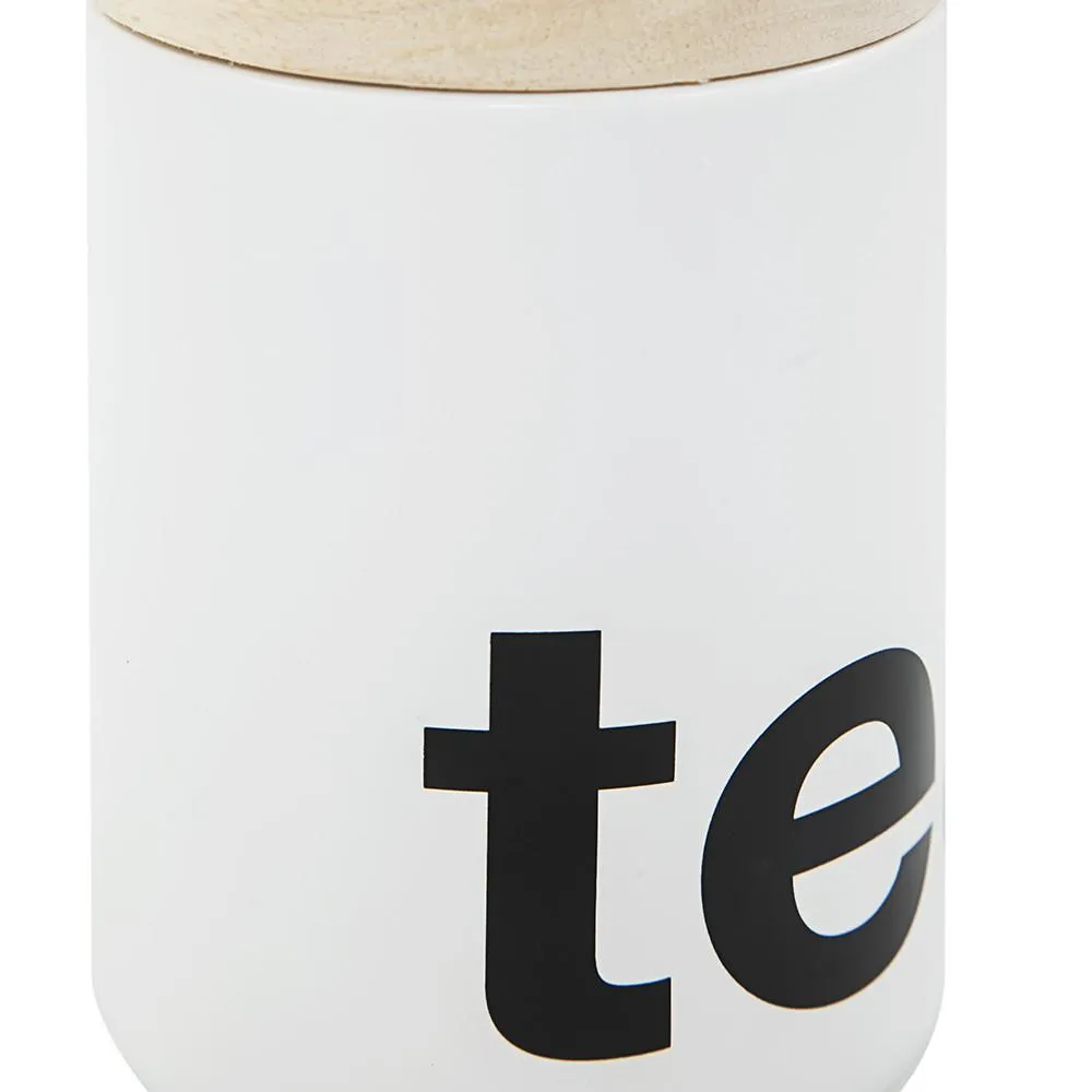 White Black Ceramic Letter Tea Container (A D)