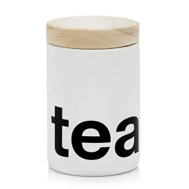 White Black Ceramic Letter Tea Container (A D)