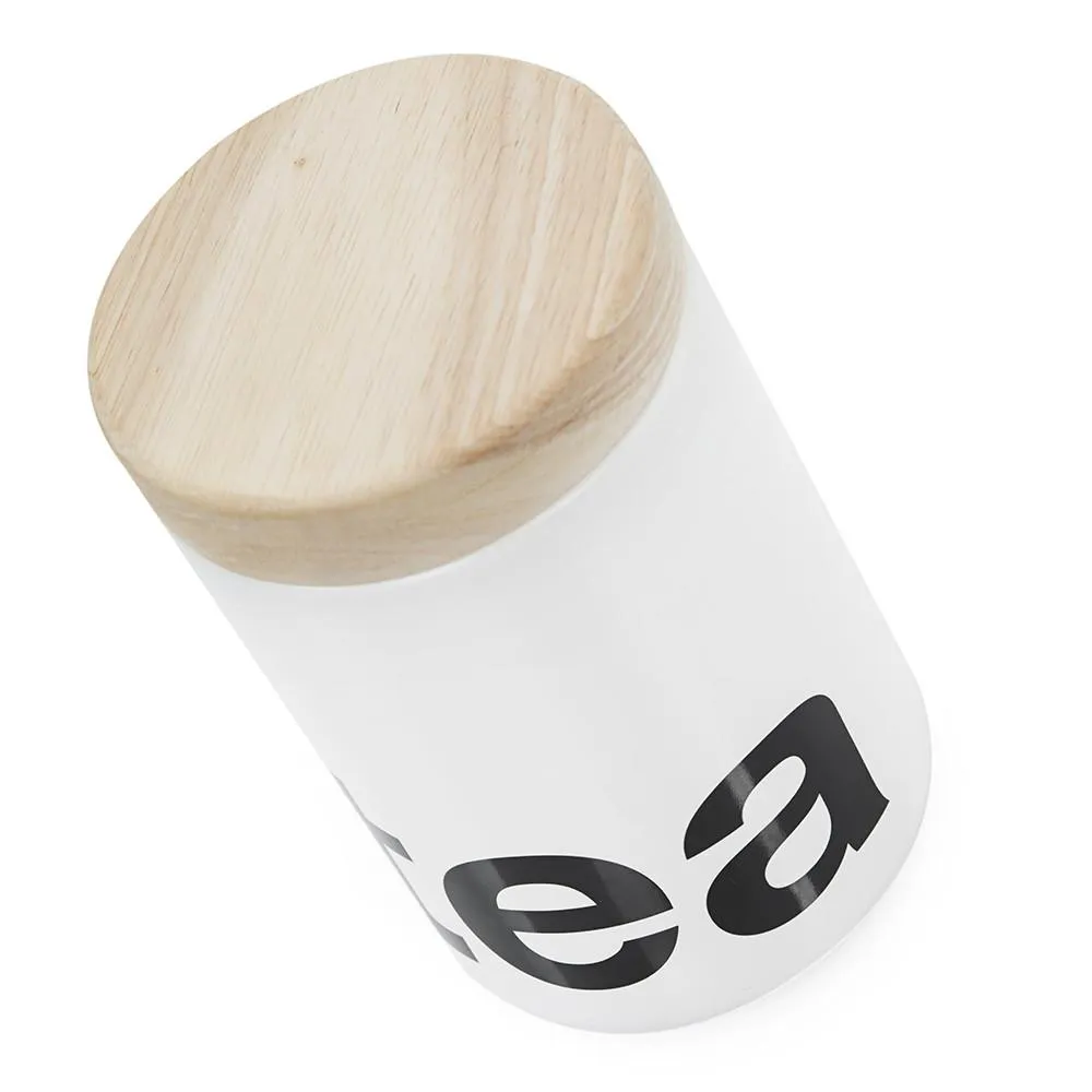 White Black Ceramic Letter Tea Container (A D)