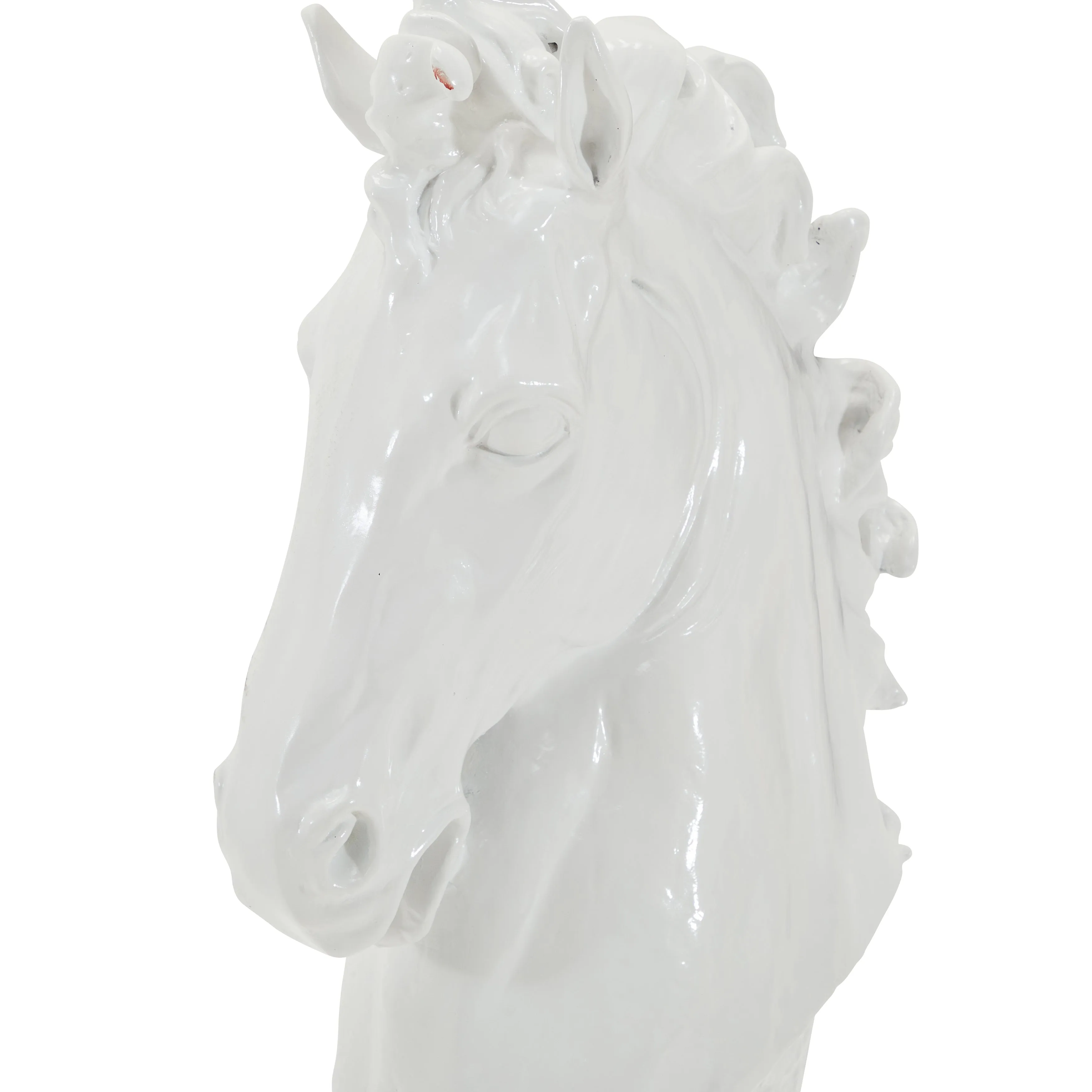 White Ceramic Horse Bust Sculpture