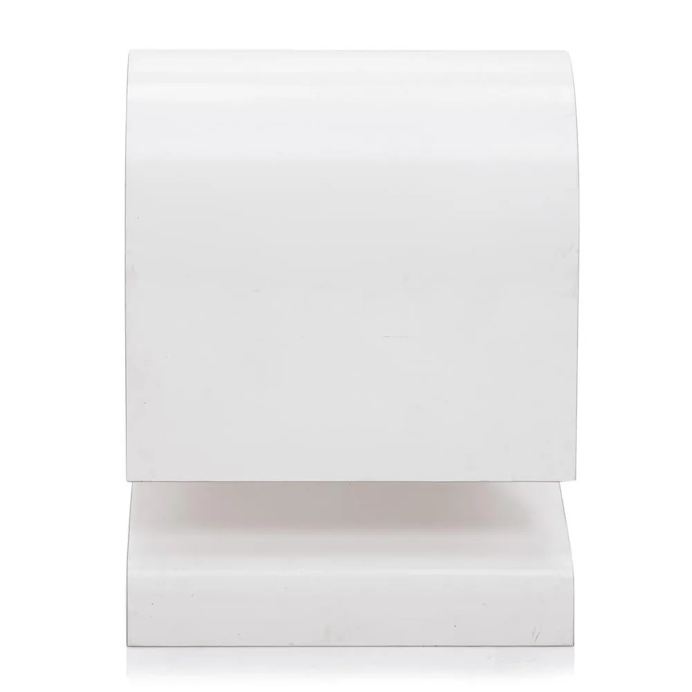 White Modern Curved Sculpture Side Table