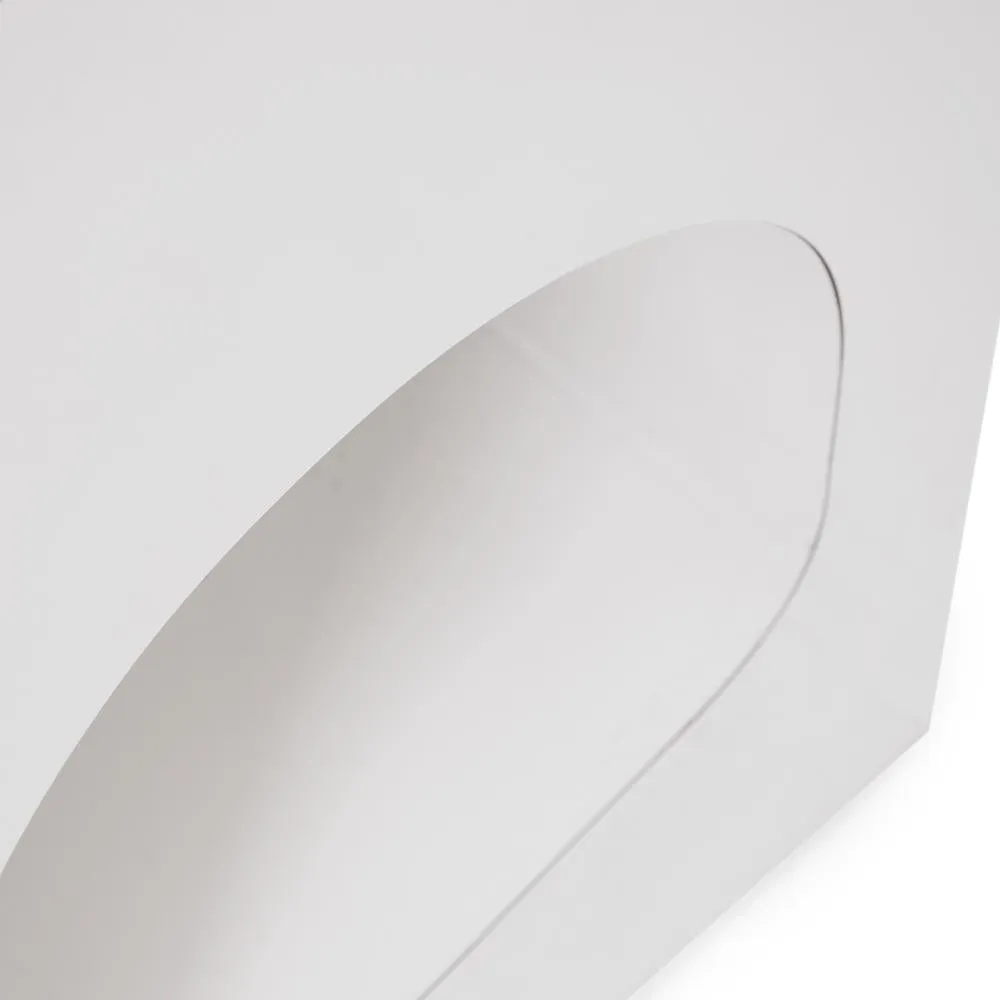 White Modern Curved Sculpture Side Table