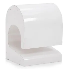 White Modern Curved Sculpture Side Table