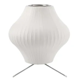 White Nelson Ball Table Lamp on Tripod Base